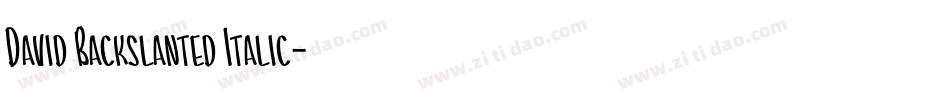 David Backslanted Italic字体转换